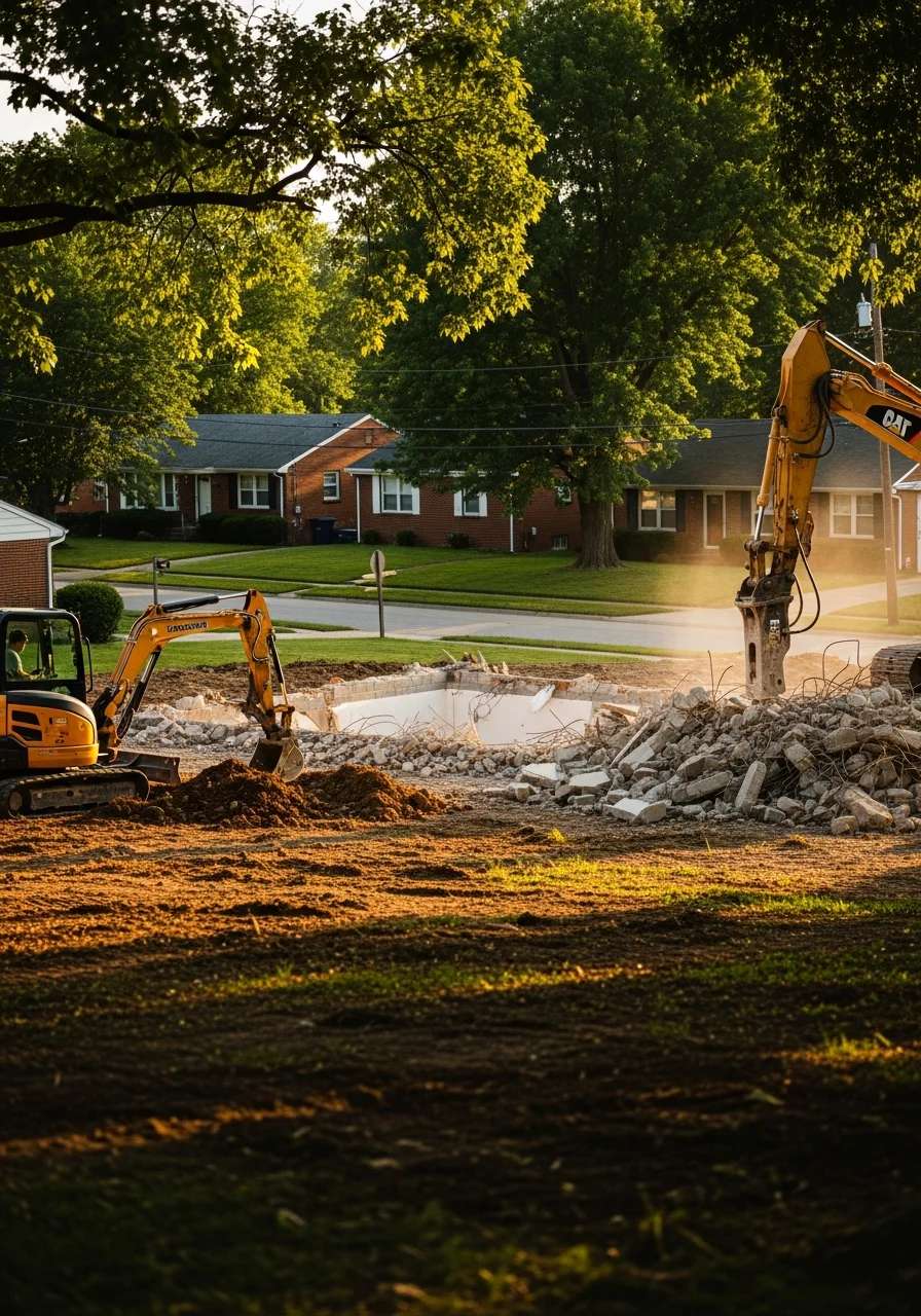 Professional service team working on an O'Fallon property, demonstrating expertise in modern construction and suburban home maintenance.